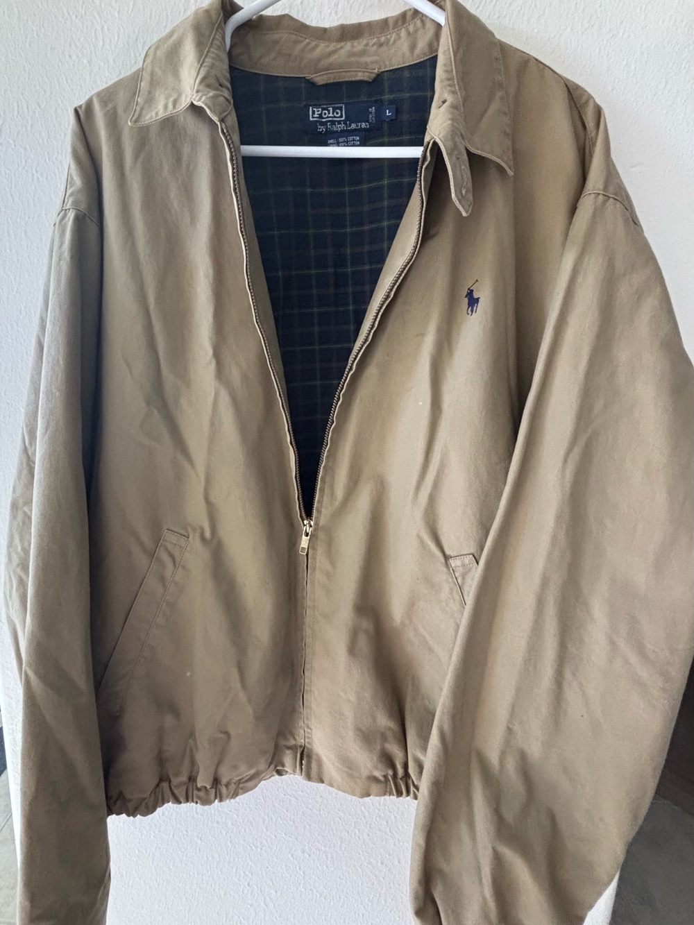 Ralph Lauren Khaki Bomber Jacket with Navy Pony